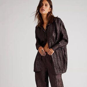 Native Youth Crinkle Plisse Suit Set Brown Size Large NWT $140